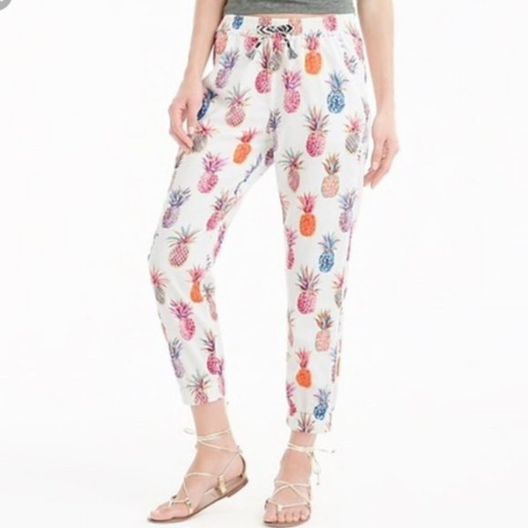 NWOT J. Crew Seaside Pants in Ratti Painted Pineapple SUMMER - Picture 2 of 12